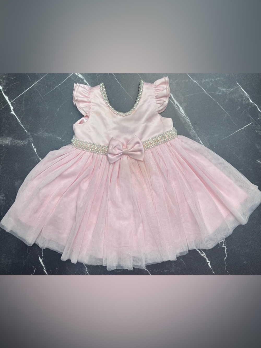 Culture Princess Pink Pearl Rhinestone Trim Tulle Party Dress Girls BNWOT